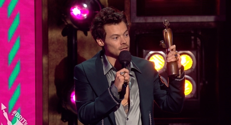 Harry Styles Receiving the Award for Artist of the Year