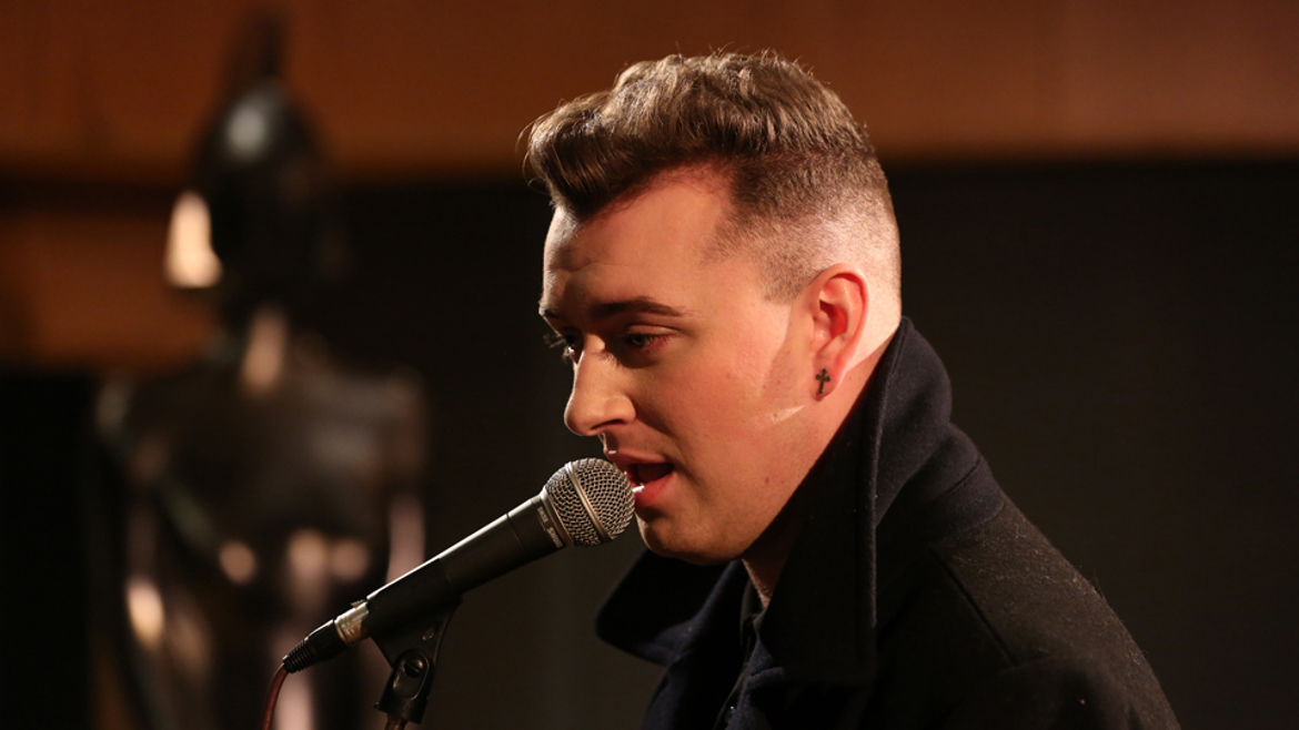 Sam Smith performing at Abbey Road