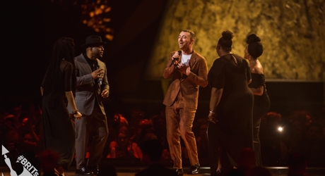 Sam Smith on stage at The BRIT<span class='lowercase'>s</span> 2018 (1)