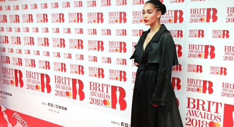 Jorja Smith on The BRIT<span class='lowercase'>s</span> 2018 Nominations Show Red Carpet. (1)