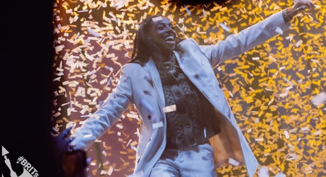 Cat Burns performs 'Go' at the 2023 BRITs