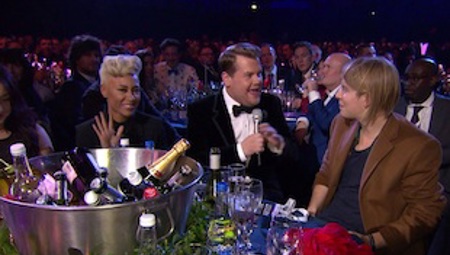 James Corden chats with Critics' Choice winners Tom Odell and Emeli Sande