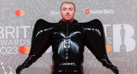 Sam Smith on the 2023 BRIT Awards red carpet