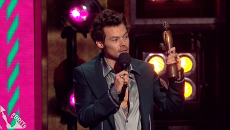 Harry Styles Receiving the Award for Artist of the Year