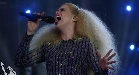 Paloma Faith on stage at The BRIT<span class='lowercase'>s</span> 2018 Nominations Show (1)