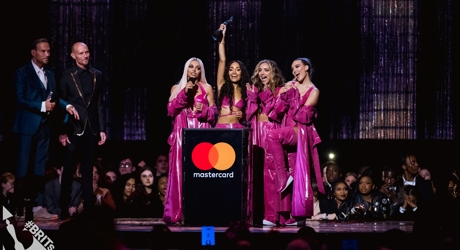 Little Mix accepting their BRIT Award