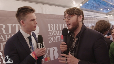 Caspar Lee and James Arthur on The BRITs Red Carpet