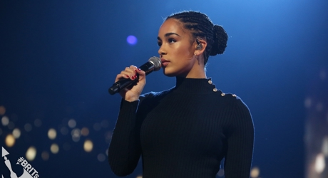 Jorja Smith on stage at The BRIT<span class='lowercase'>s</span> 2018 Nominations Show