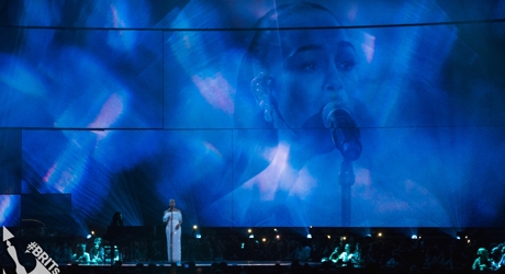 Jorja Smith performing at The BRIT<span class='lowercase'>s</span> 2019