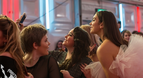 Dua Lipa on The BRIT<span class='lowercase'>s</span> 2018 Red Carpet (1)
