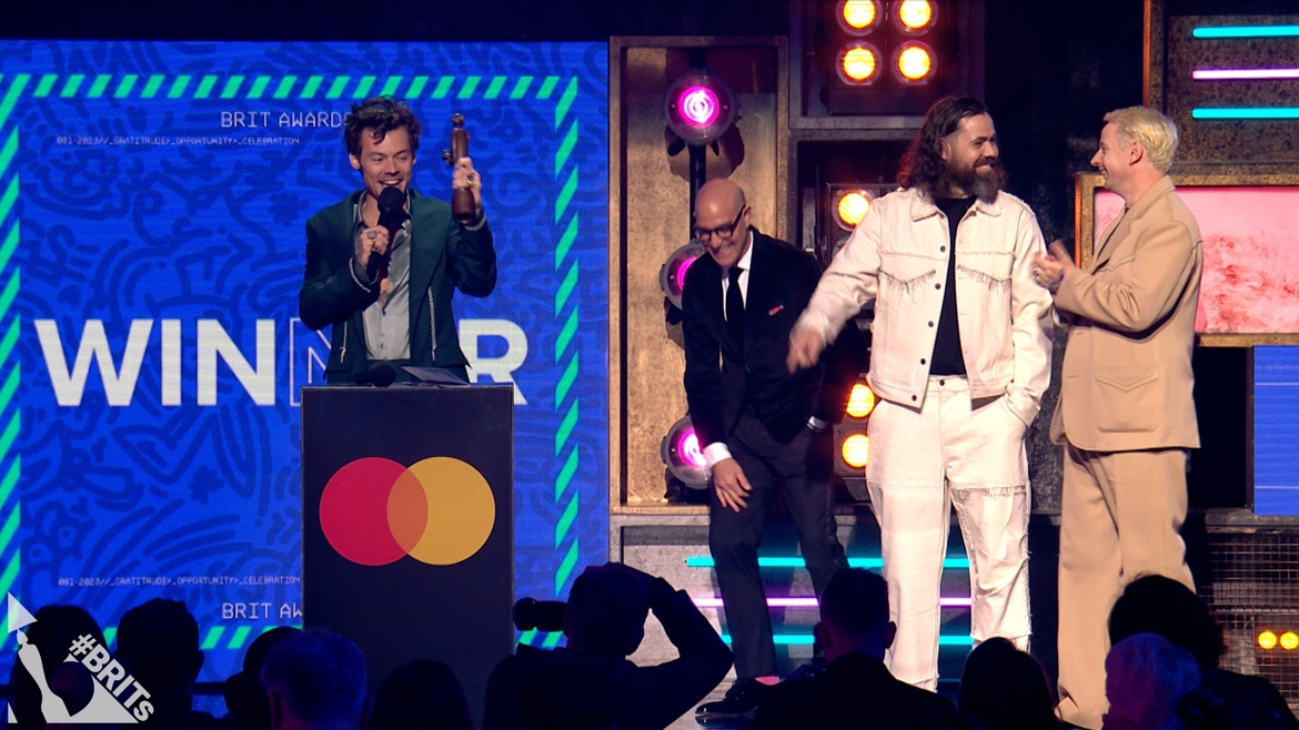 Harry Styles Receiving the Award for Album of the Year