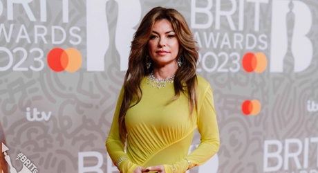 Shania Twain on the 2023 BRIT Awards red carpet