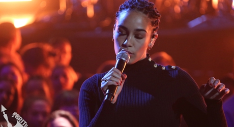 Jorja Smith on stage at The BRIT<span class='lowercase'>s</span> 2018 Nominations Show (1)