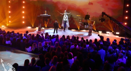 Clean Bandit on stage at The BRIT<span class='lowercase'>s</span> 2018 Nominations Show