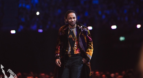 Kendrick Lamar accepting  his award for International Male at The BRIT<span class='lowercase'>s</span>