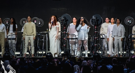 Jess Glynne performing at The BRIT<span class='lowercase'>s</span> 2019